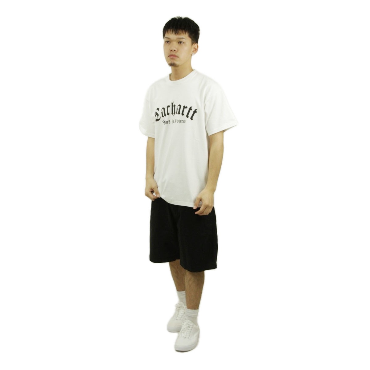 �����ϡ��� ��� ȾµT����� ������ CARHARTT WIP ���롼�ͥå� ����ե��å� SHORT SLEEVE ONYX T-SHIRT WHITE / BLACK I032875