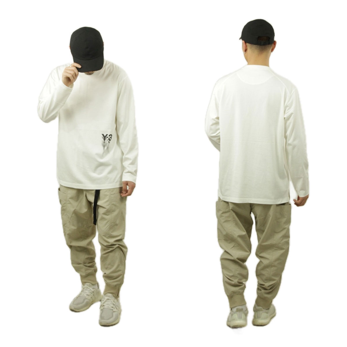 �磻���꡼ ��� ĹµT����� ������ Y-3 ���롼�ͥå� ���åȥ� ���� GFX LS TEE IZ3121 OFF WHITE