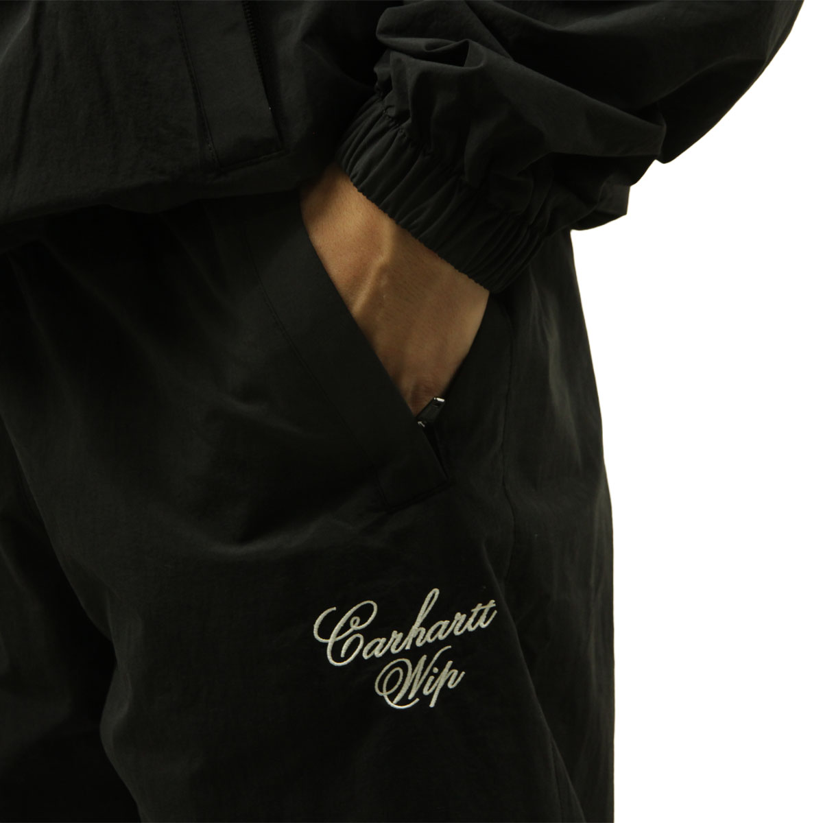�����ϡ��� ��� �ȥ�å��ѥ�� ������ CARHARTT WIP �ʥ����� �ܥȥॹ ���󥰥ѥ�� TRAVON PANT BLACK / WAX I036802 K02XX