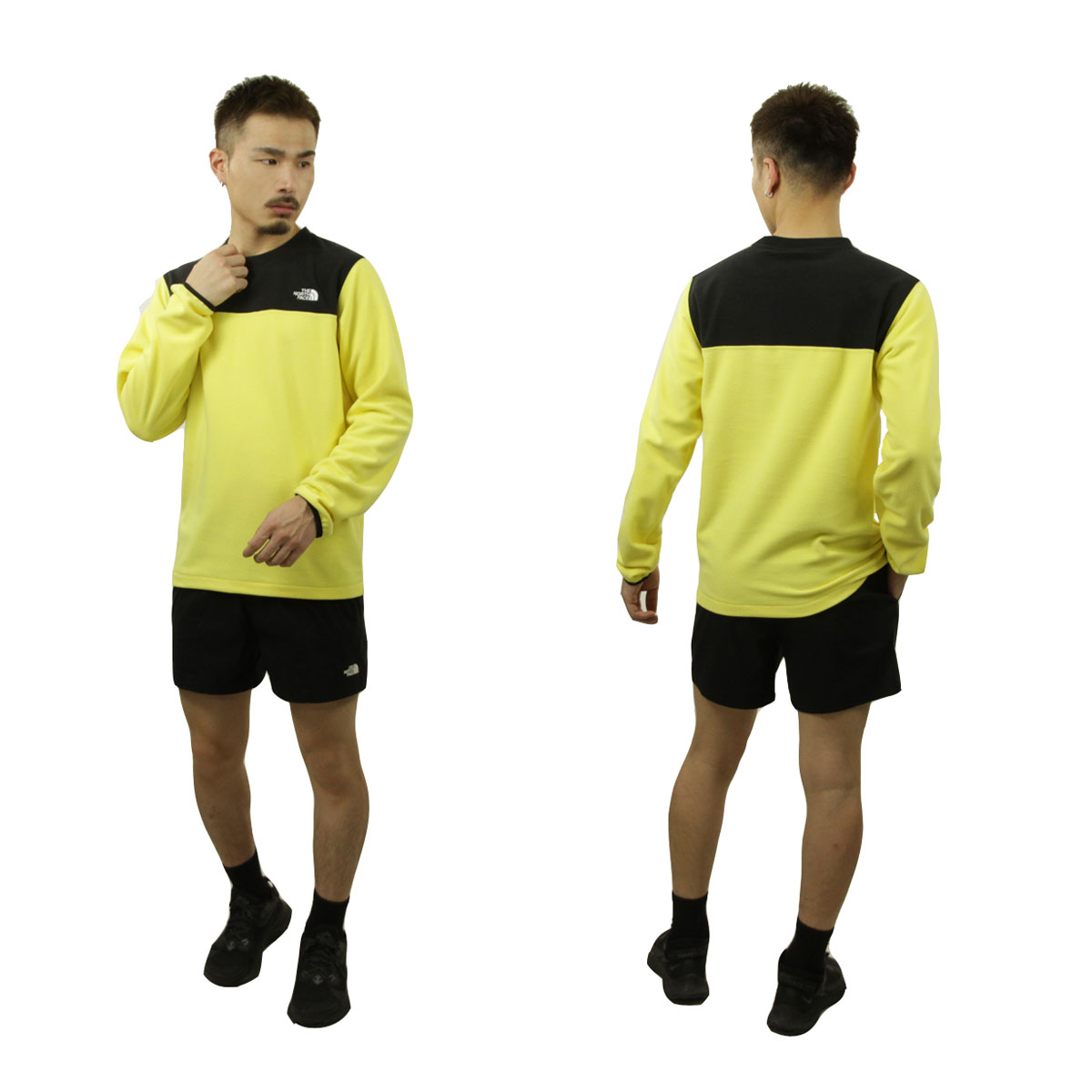 �Ρ����ե����� �ե꡼�� ��� ������ THE NORTH FACE �ȥåץ� ���쥤���㡼 ���롼�ͥå� �������åȥ���� TNF TKA GLACIER CREW FLEECE NF0A7UJA 859 TNF BLACK/YELLOWTAIL A14B B1C C1D D5E E12F