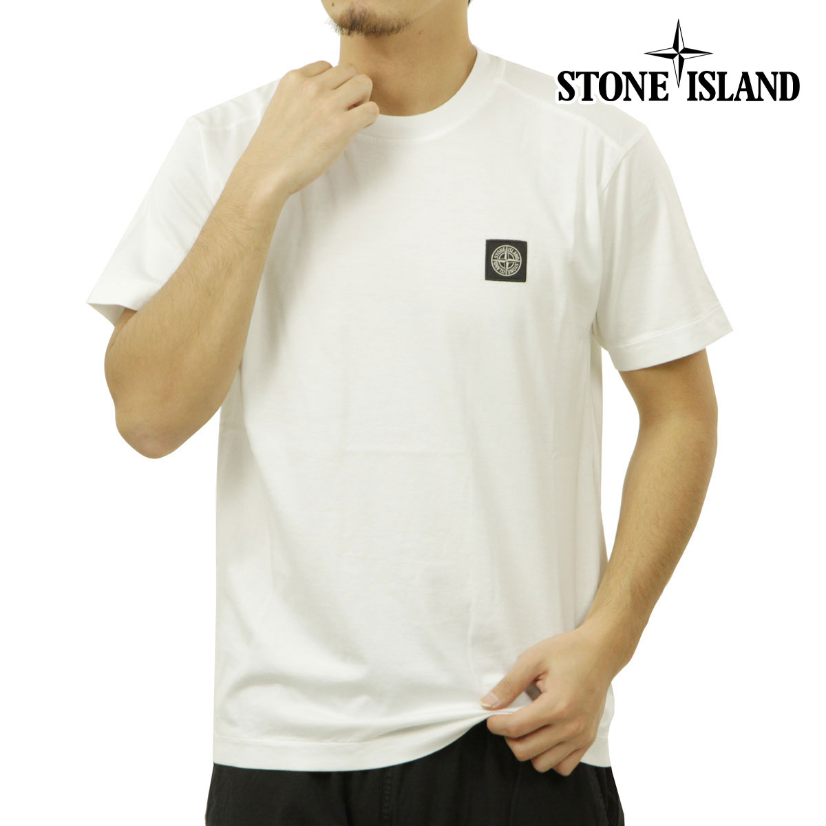 ���ȡ��󥢥����� ��� ȾµT����� ������ STONE ISLAND ���롼�ͥå� ���� T����� 60/2 COTTON JERSEY SHORT SLEEVE T-SHIRT 2100027 S0013 V0001 WHITE AB4B B1C C1D D1E E01F