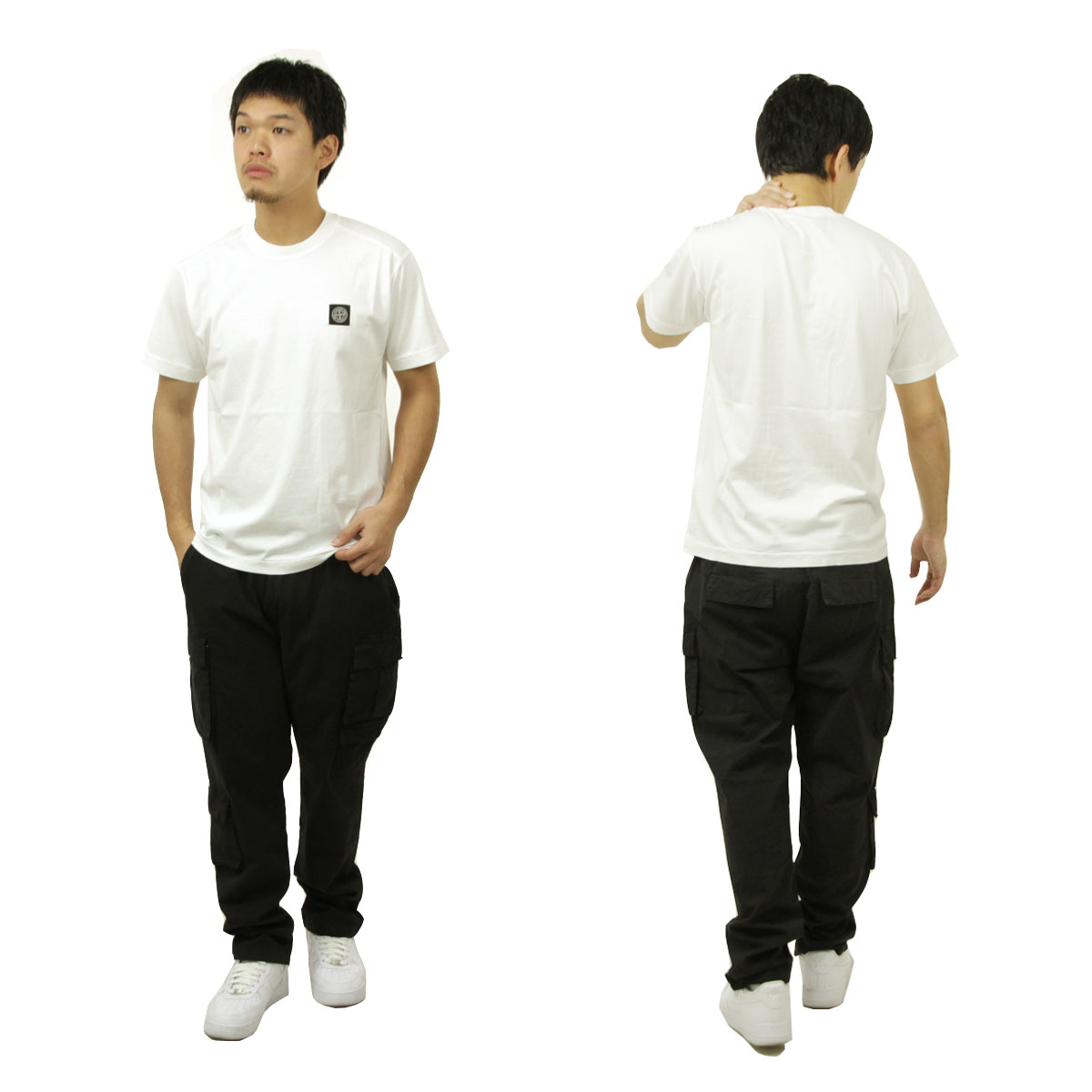 ���ȡ��󥢥����� ��� ȾµT����� ������ STONE ISLAND ���롼�ͥå� ���� T����� 60/2 COTTON JERSEY SHORT SLEEVE T-SHIRT 2100027 S0013 V0001 WHITE AB4B B1C C1D D1E E01F