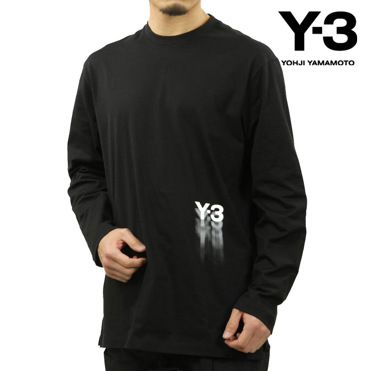 磻꡼  ĹµT  Y-3 롼ͥå åȥ  GFX LS TEE IZ3122 BLACK