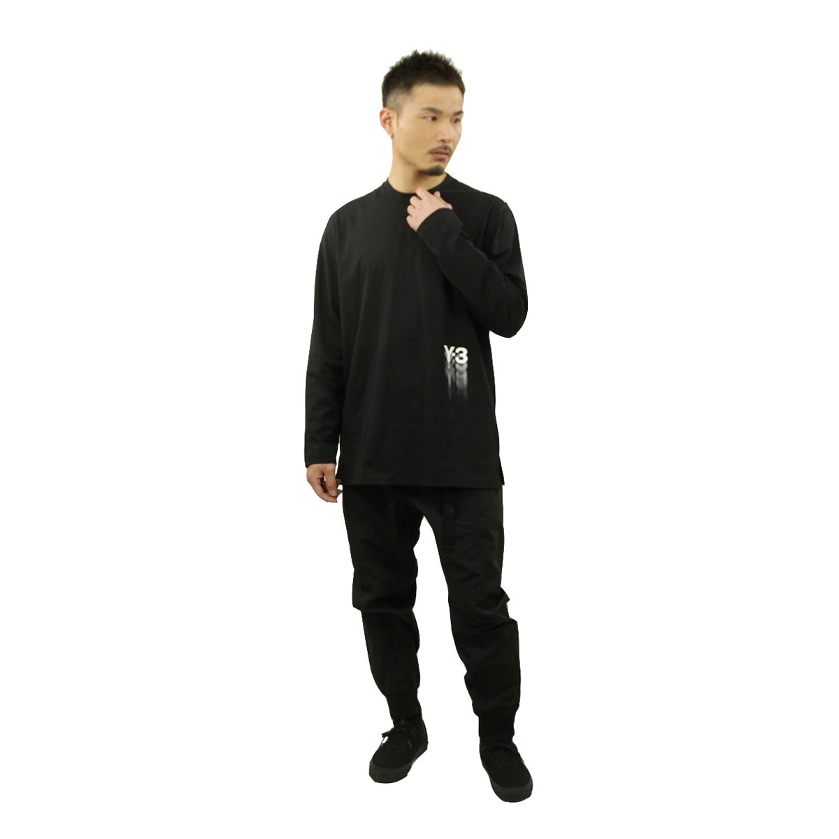 �磻���꡼ ��� ĹµT����� ������ Y-3 ���롼�ͥå� ���åȥ� ���� GFX LS TEE IZ3122 BLACK