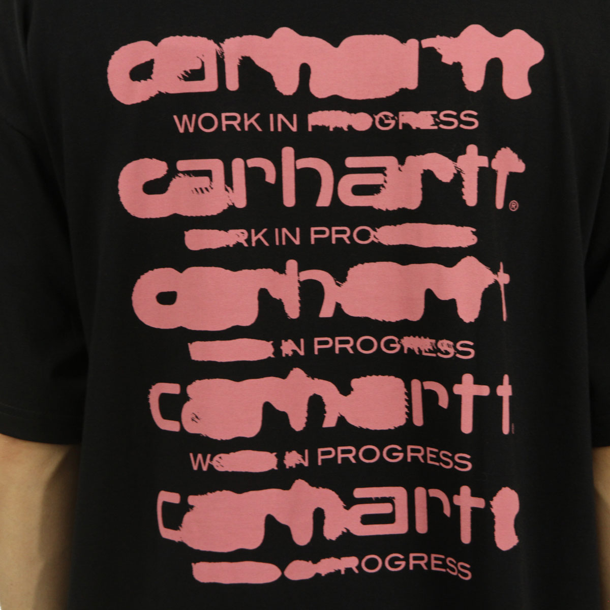 �����ϡ��� ��� ȾµT����� ������ CARHARTT WIP ���롼�ͥå� �Хå��ץ��� SHORT SLEEVE INK BLEED T-SHIRT BLACK / PINK I032878