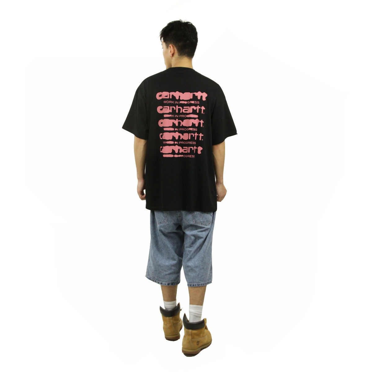 �����ϡ��� ��� ȾµT����� ������ CARHARTT WIP ���롼�ͥå� �Хå��ץ��� SHORT SLEEVE INK BLEED T-SHIRT BLACK / PINK I032878