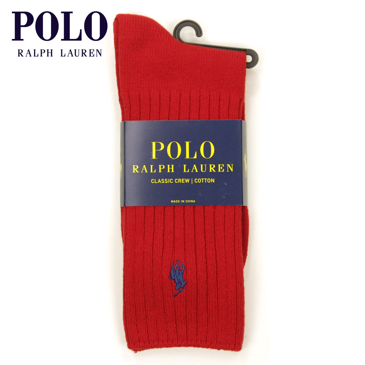 �ݥ� ���ե������ ���å��� ��� ������ POLO RALPH LAUREN ���� ���롼���å��� COTTON RIB SINGLE SOCK RED - NAVY 601 - RED A05B B1C C7D D1E E11F