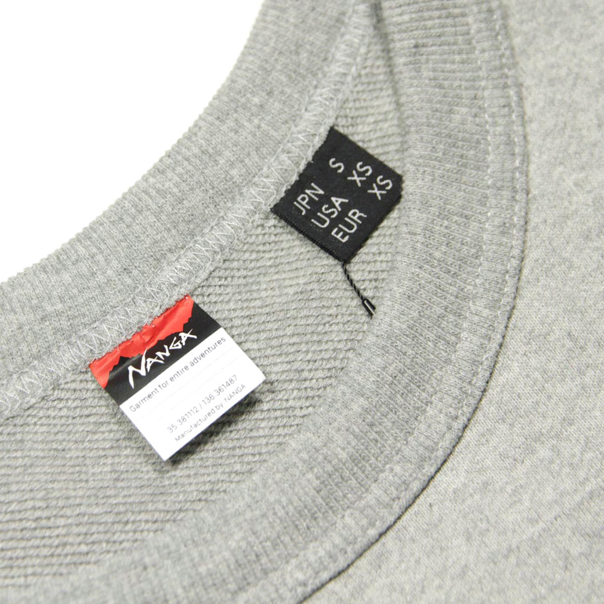 �ʥ� ��� �������å� ��������Ź NANGA ���롼�ͥå� Ĺµ �ȥ졼�ʡ� ECO HYBRID SWEATSHIRT L.GRY NW2241-1F220 LIGHT GREY