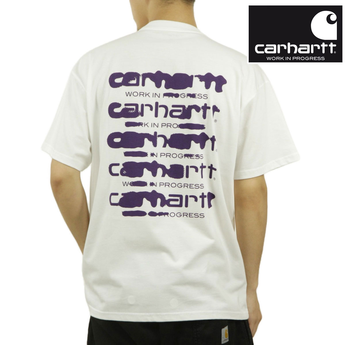 �����ϡ��� ��� ȾµT����� ������ CARHARTT WIP ���롼�ͥå� �Хå��ץ��� SHORT SLEEVE INK BLEED T-SHIRT WHITE / TYRIAN I032878