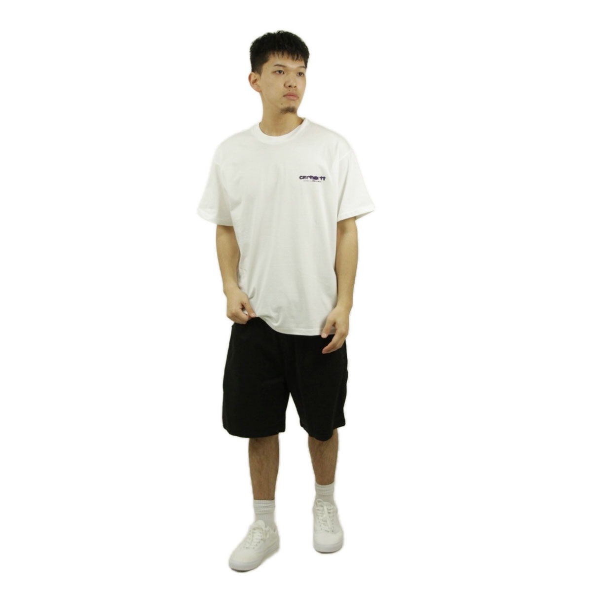 �����ϡ��� ��� ȾµT����� ������ CARHARTT WIP ���롼�ͥå� �Хå��ץ��� SHORT SLEEVE INK BLEED T-SHIRT WHITE / TYRIAN I032878