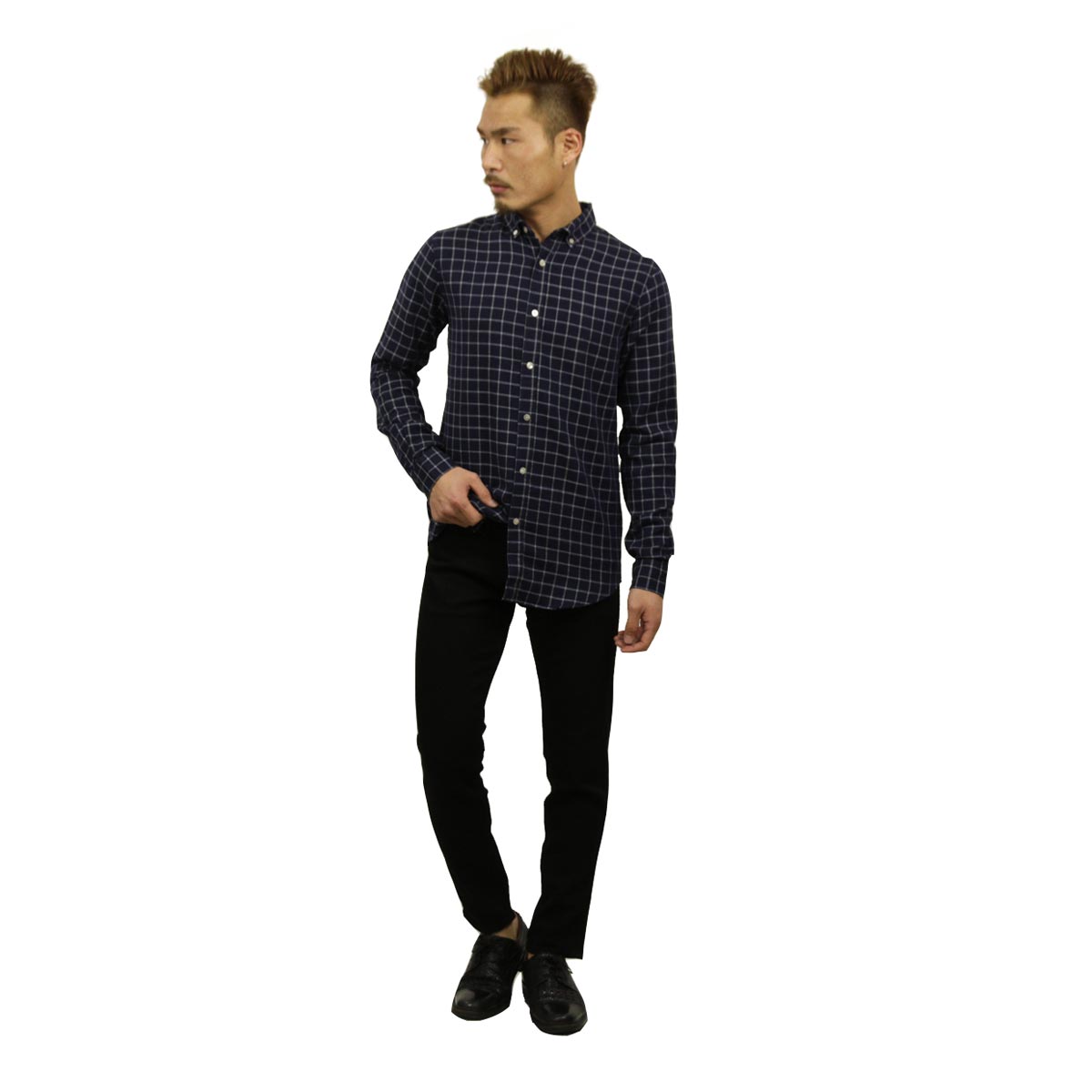 Х elvine Ź  Ĺµ CHECK SHIRT1404717 dk blue check A91B B1C C1D D6E E06F