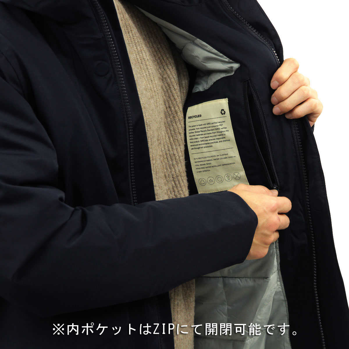 Х 󥸥㥱å  Ź elvine  ȥå TIAM THERMORE FUNCTION STRETCH REC DOWN JACKET 330634 240 DARK NAVY          A91B B1C C1D D4E E06F