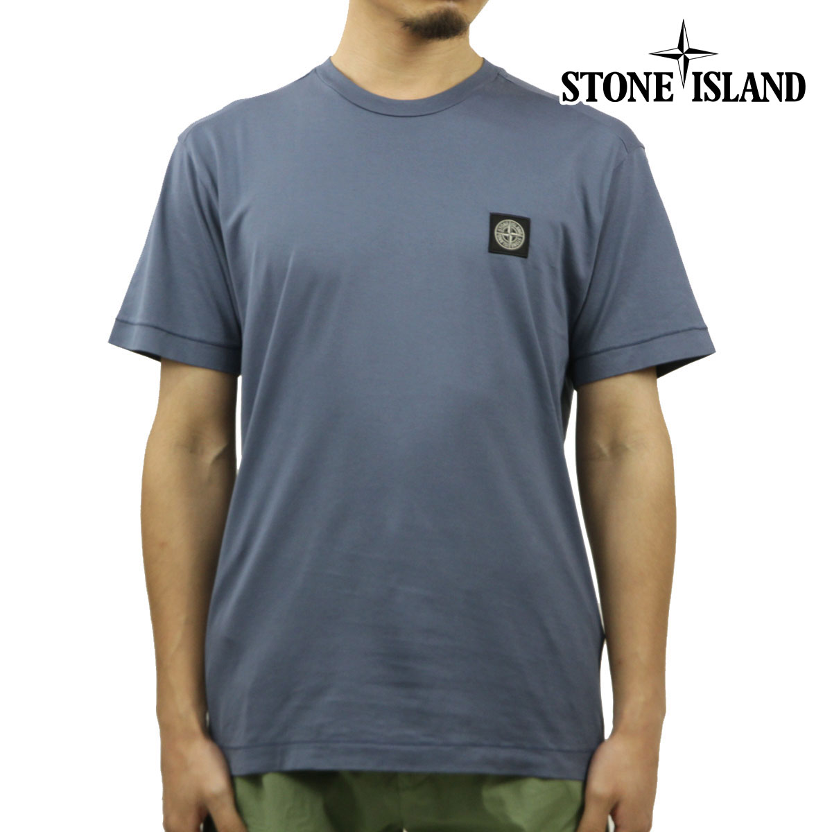 ���ȡ��󥢥����� ��� ȾµT����� ������ STONE ISLAND ���롼�ͥå� ���� T����� 60/2 COTTON JERSEY SHORT SLEEVE T-SHIRT 2100039 S0013 BLUE GREY AB4B B1C C1D D1E E07F