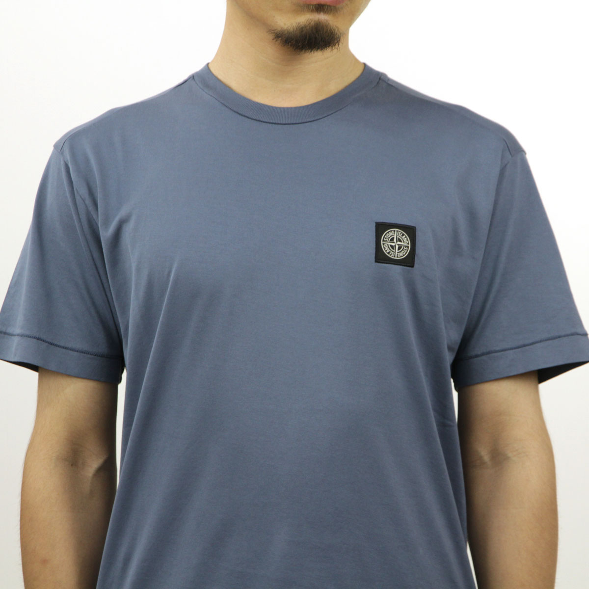���ȡ��󥢥����� ��� ȾµT����� ������ STONE ISLAND ���롼�ͥå� ���� T����� 60/2 COTTON JERSEY SHORT SLEEVE T-SHIRT 2100039 S0013 BLUE GREY AB4B B1C C1D D1E E07F