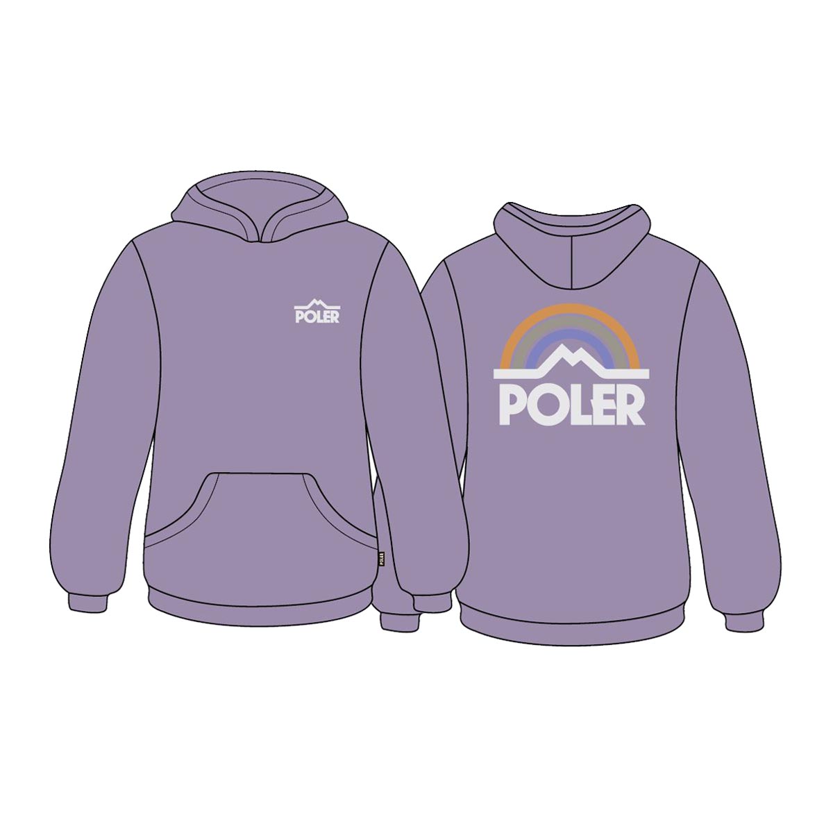 �ݡ��顼 ��� �ץ륪���С��ѡ����� ��������Ź POLER �Хå��ץ��� �ա��ǥ��� MOUNTAIN RAINBOW ICON HOODIE 243ACU2601-PLM PLUM