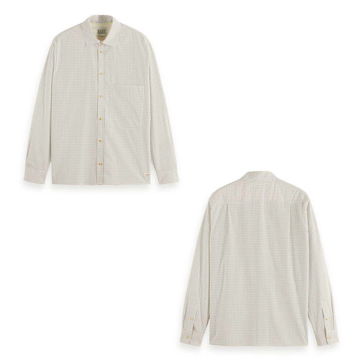 åɥ  Ĺµ Ź SCOTCH&SODA ܥ å RELAXED FIT YARN DYED MICRO CHECK SHIRT 180114 270 31413 03 MICRO CHECK SWAN A39B B1C C1D D6E E01F