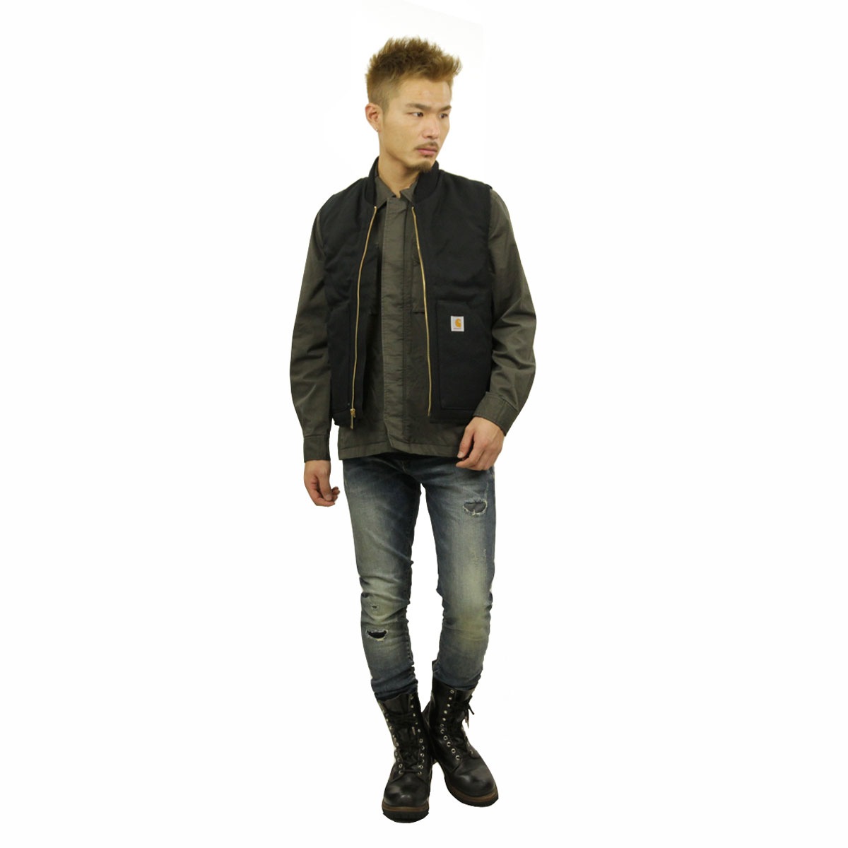 �����ϡ��� �٥��� ��� ������ CARHARTT �������� DUCK VEST V01 - BLK BLACK A11B B1C C1D D4E E13F