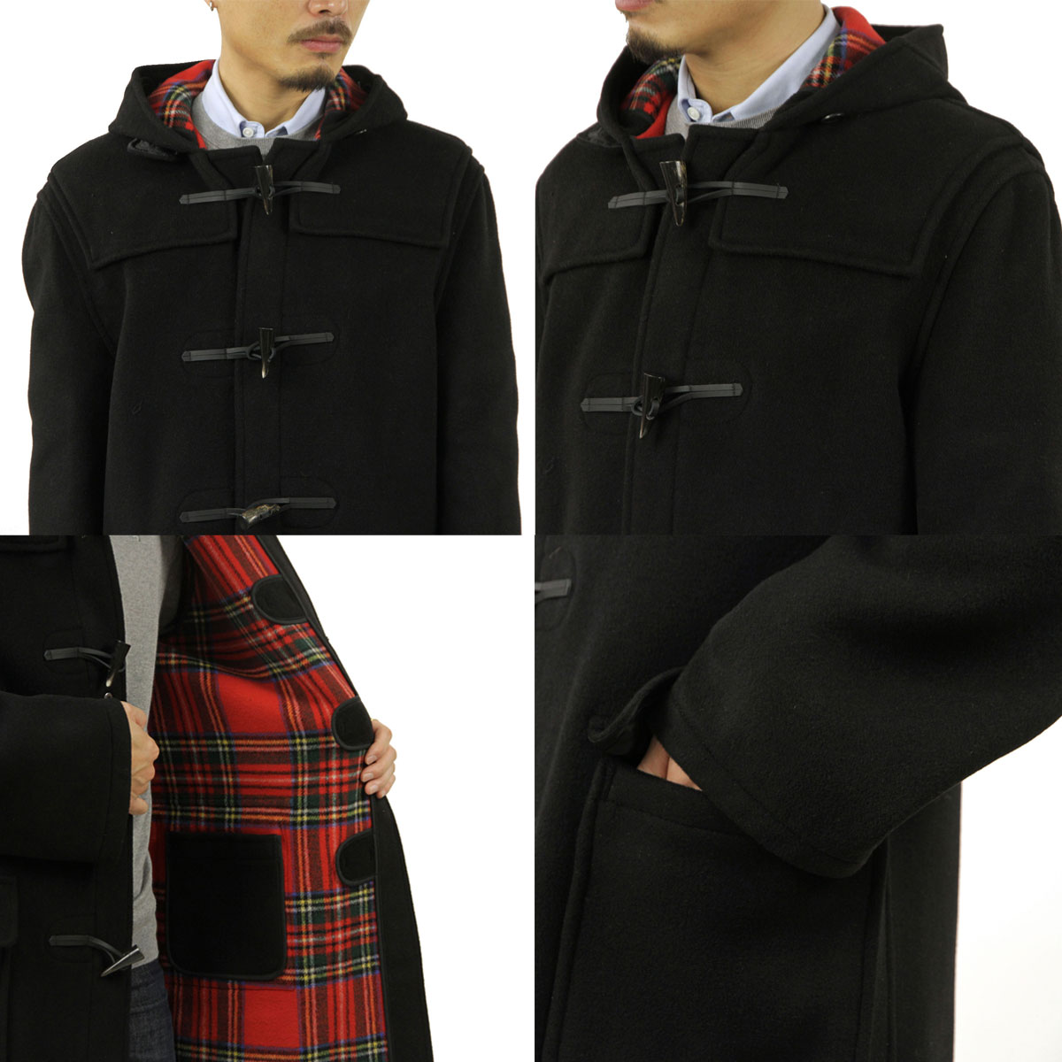 �������С������� ������ ��� ��������Ź GLOVERALL ���åե륳���� �����������㥱�å� GLOVERALL ORIGINAL DUFFLE COAT MS 5120/CT CLOTH BLACK/ROYAL STEWART  A85B B1C C1D D4E E13F