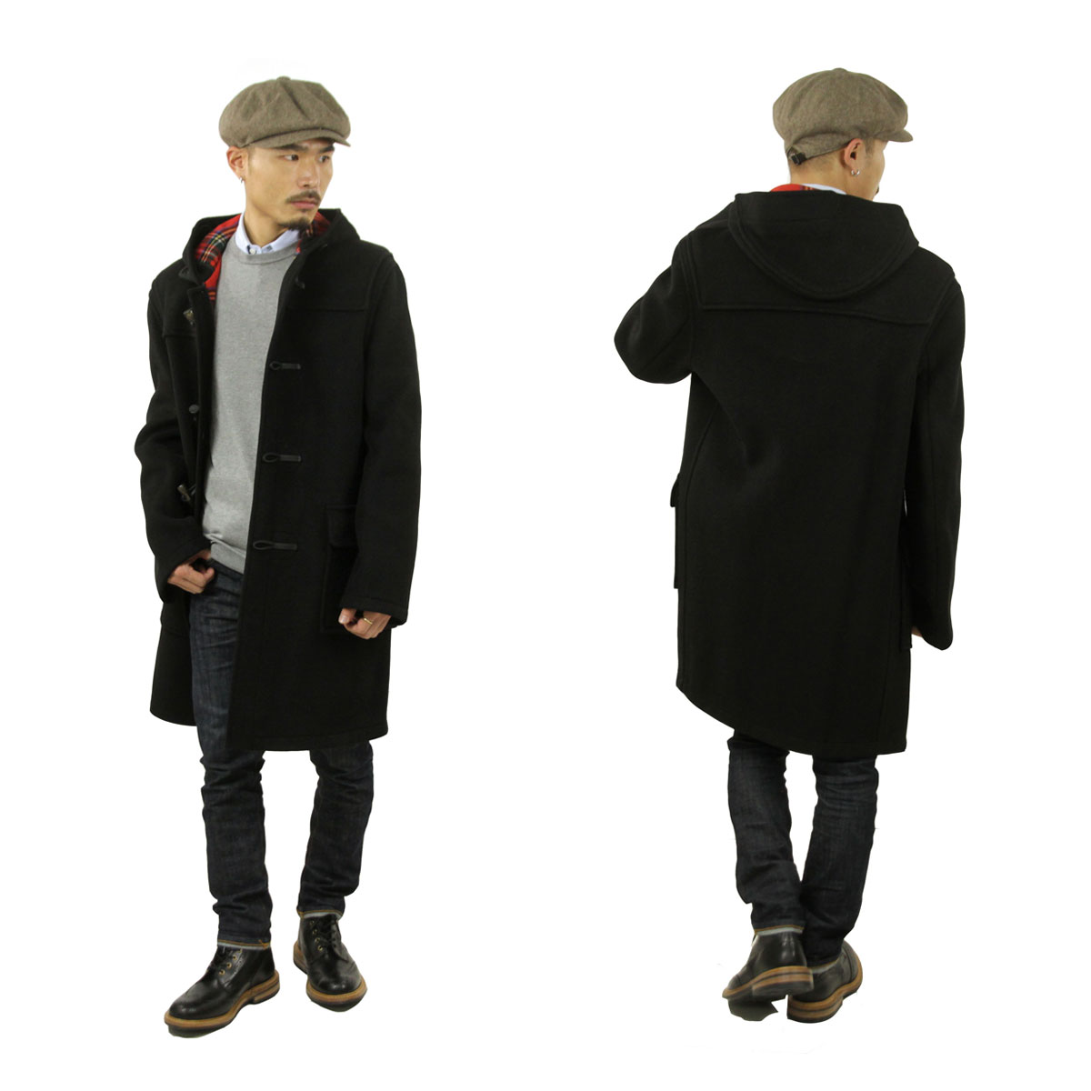 �������С������� ������ ��� ��������Ź GLOVERALL ���åե륳���� �����������㥱�å� GLOVERALL ORIGINAL DUFFLE COAT MS 5120/CT CLOTH BLACK/ROYAL STEWART  A85B B1C C1D D4E E13F