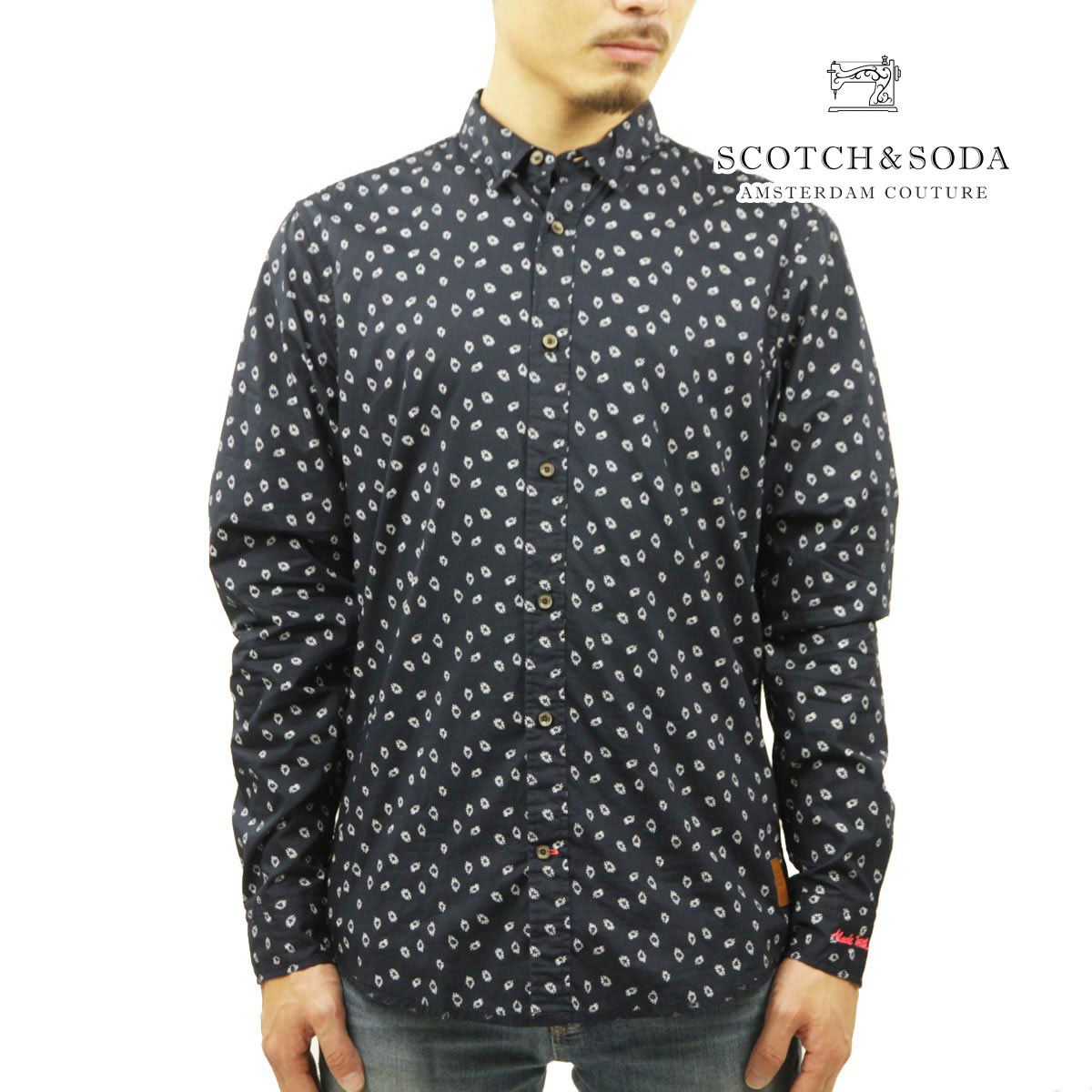 �����å�����ɥ����� ����� ��� ��������Ź SCOTCH&SODA Ĺµ����� �ܥ�������󥷥�� SLIM-FIT PRINTED POPLIN SHIRT COMBO B D 167265 0218 61411 79 A39B B1C C1D D6E E06F