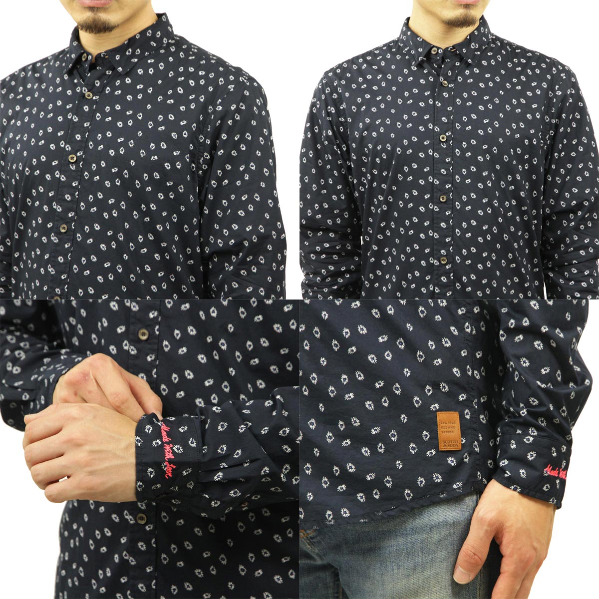 �����å�����ɥ����� ����� ��� ��������Ź SCOTCH&SODA Ĺµ����� �ܥ�������󥷥�� SLIM-FIT PRINTED POPLIN SHIRT COMBO B D 167265 0218 61411 79 A39B B1C C1D D6E E06F