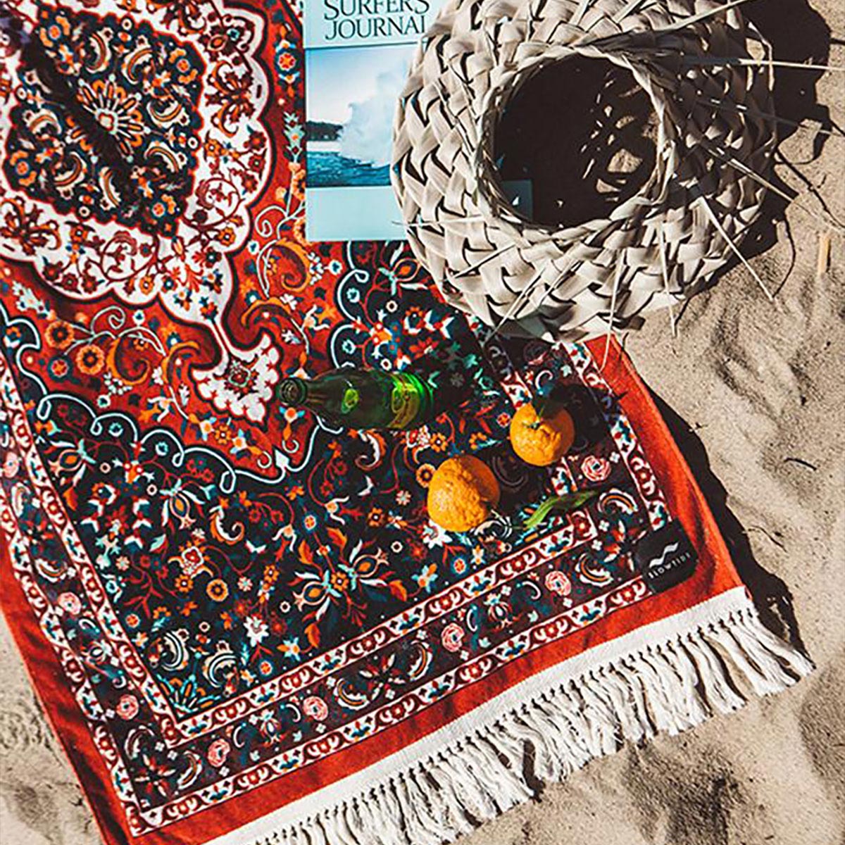 ������������ SLOWTIDE ������ �ӡ��������� HAVEN FRINGE BEACH BATH TOWEL ST086 BURGUNDY A97B B1C CBD D0E E11F