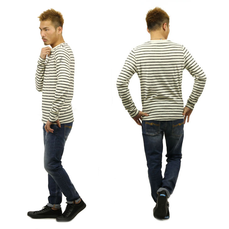 �Ρ��������� ����T ��� ��������Ź NO EXCESS ĹµT����� LONG SLEEVE STRIPE TEE BLACK 160103 020 D00S15