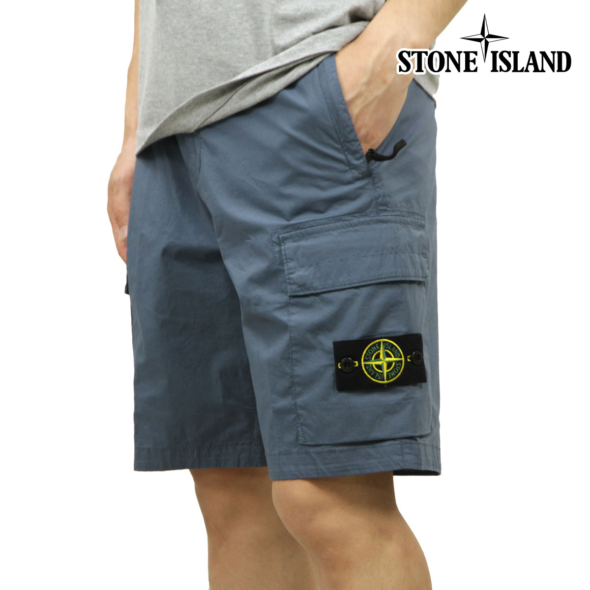 ȡ󥢥  硼ȥѥ  STONE ISLAND ϡեѥ ѥ ܥȥॹ STONE ISLAND STRETCH COTTON BERMUDA CARGO SHORT BLUE GREY L0803