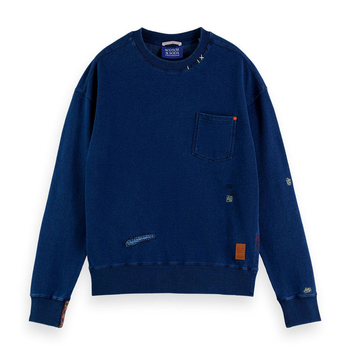 �����å�����ɥ����� ��� �������å� ��������Ź SCOTCH��SODA ���롼�ͥå� �ȥ졼�ʡ� INDIGO DENIM CREWNECK SWEATSHIRT INDIGO 170873 0089 73813 78