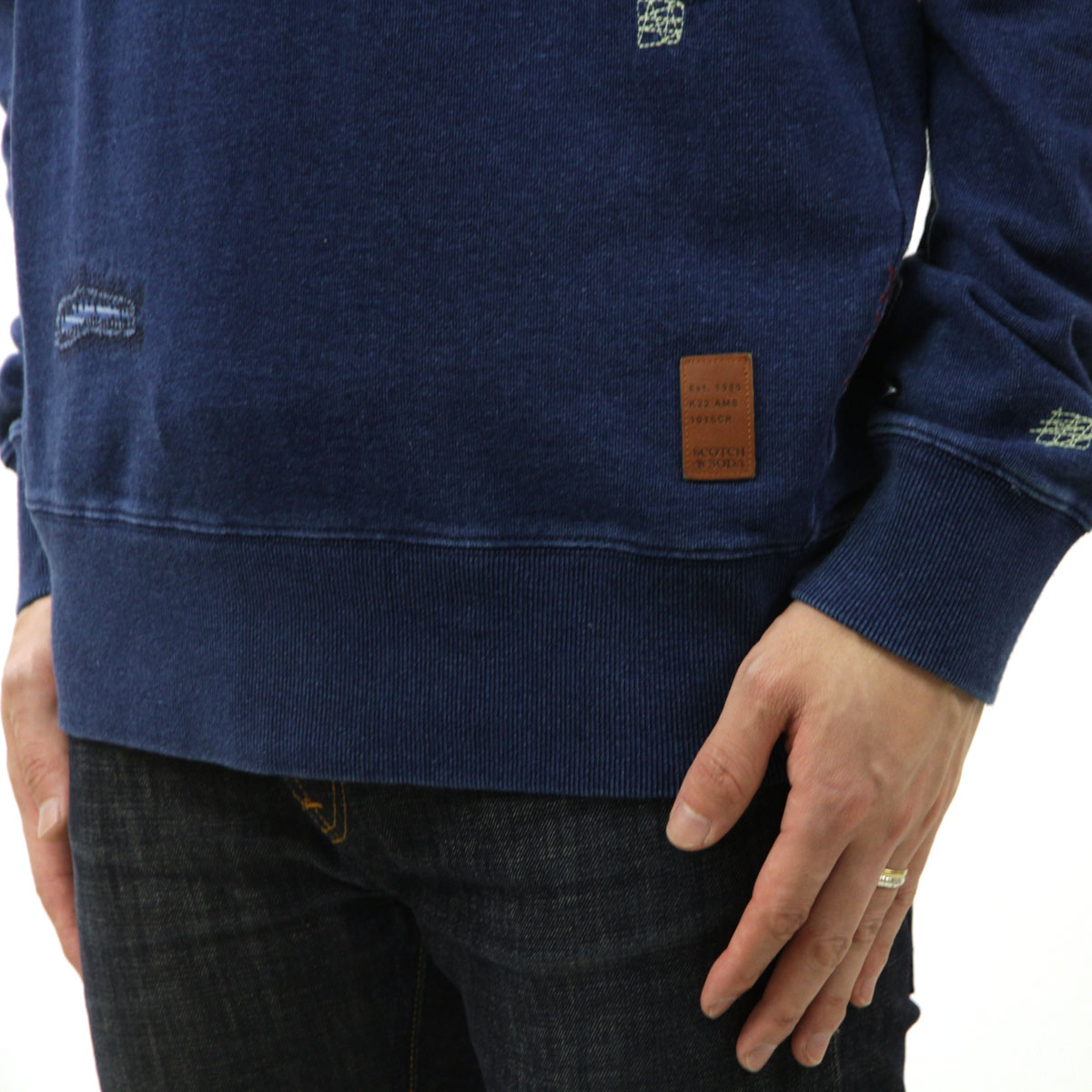 �����å�����ɥ����� ��� �������å� ��������Ź SCOTCH��SODA ���롼�ͥå� �ȥ졼�ʡ� INDIGO DENIM CREWNECK SWEATSHIRT INDIGO 170873 0089 73813 78