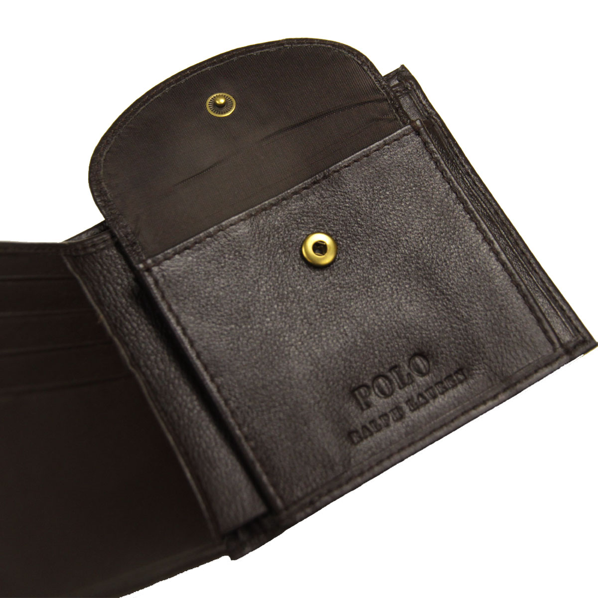 �ݥ� ���ե������ ��� ��ǥ����� ���� ������ POLO RALPH LAUREN �쥶��������å� ����ޤ� EU BILL W/ COIN-WALLET BROWN 405914235 001
