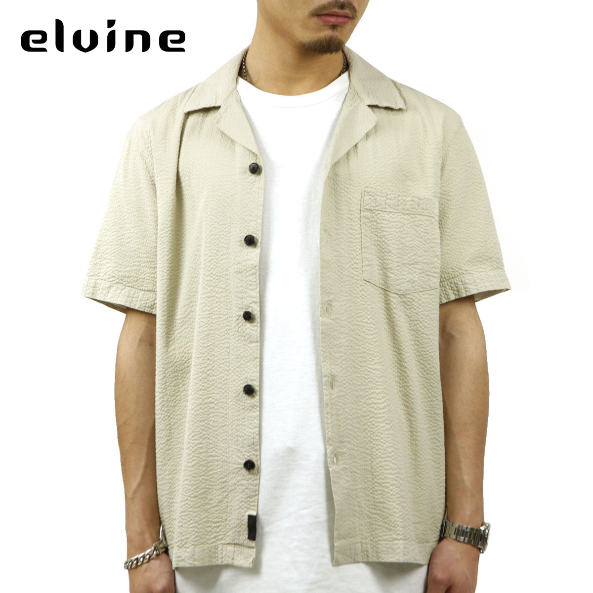 ����Х��� ����� ��� ��������Ź elvine Ⱦµ���ߥ���� �����ץ󥫥顼����� RAY LINEN SHORT SLEEVE OPEN COLLARED SHIRT 330210 045 LINEN GREY A91B B1C C1D D6E E02F