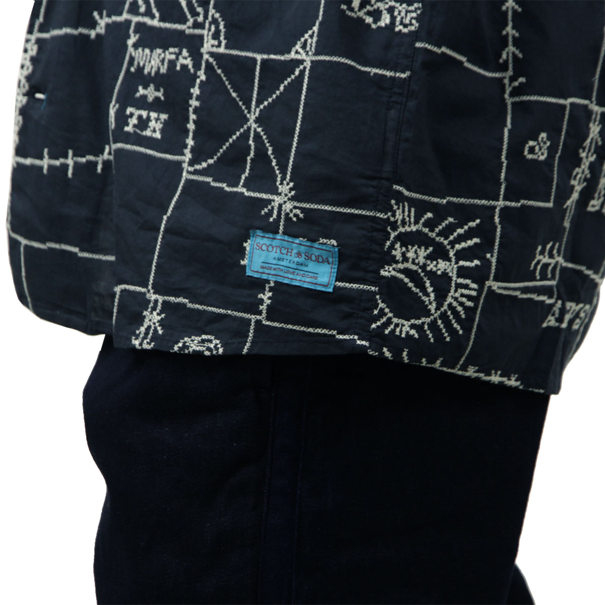 �����å�����ɥ����� ��� ���ߥ���� ��������Ź SCOTCH&SODA Ĺµ �����奢�륷��� ALLOVER EMBROIDERED SHIRT MARFA CROSS STITCH CARBON (NAVY) 182210 001 51700 79 A39B B1C C1D D6E E06F