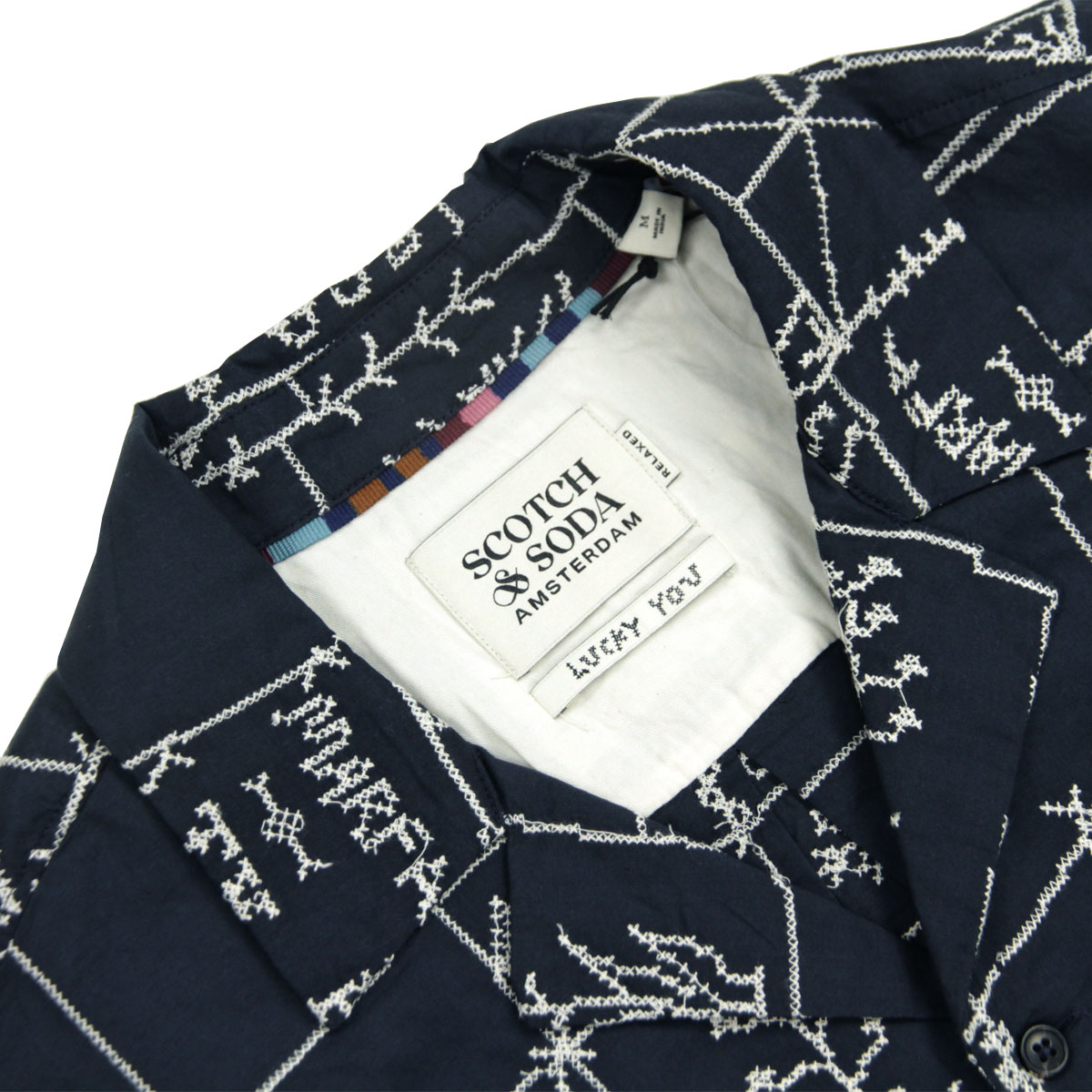 �����å�����ɥ����� ��� ���ߥ���� ��������Ź SCOTCH&SODA Ĺµ �����奢�륷��� ALLOVER EMBROIDERED SHIRT MARFA CROSS STITCH CARBON (NAVY) 182210 001 51700 79 A39B B1C C1D D6E E06F