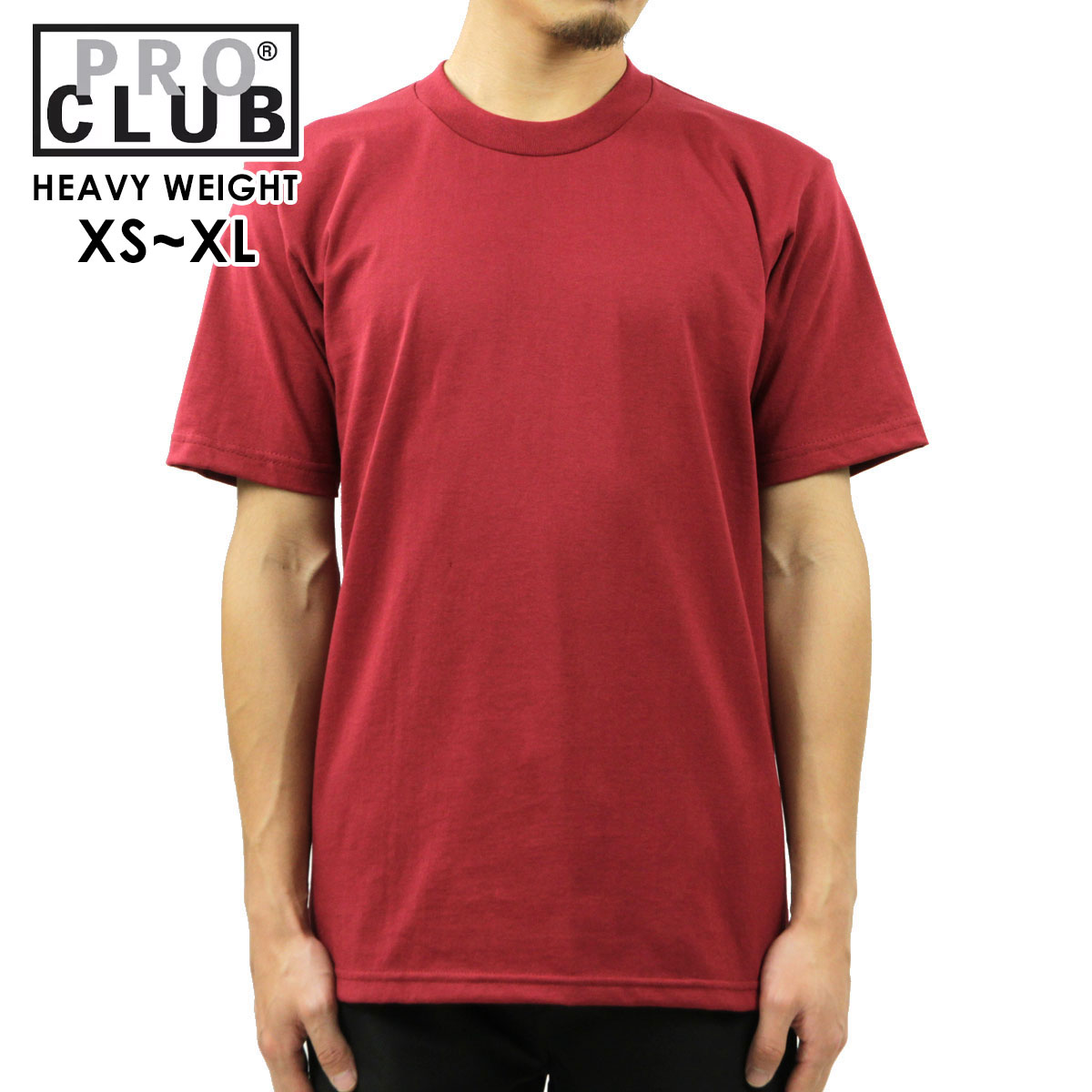 �ץ������ T����� ��� ������ PROCLUB ȾµT����� ���롼�ͥå�T����� HEAVY WEIGHT COTTON SHORT SLEEVE CREW NECK T-SHIRT BURGUNDY #101  �礭�������� AB6B B1C C1D D1E E11F