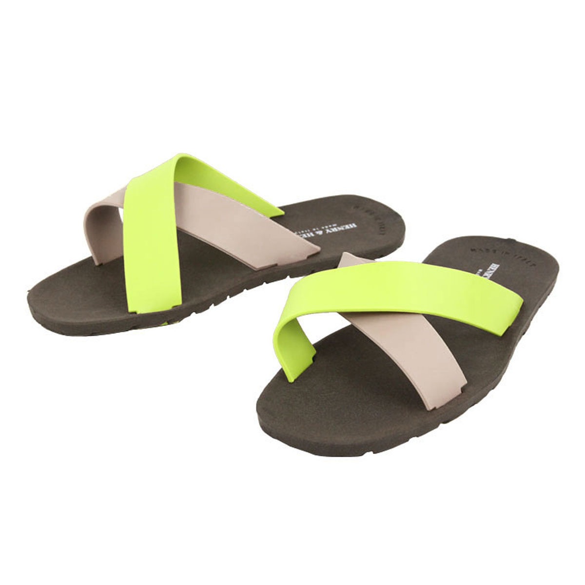 �إ�꡼����ɥإ�꡼ HENRY��HENRY ��������Ź ������� CROSS SANDAL MARRON / BEIGE / LIME 29/23/7 A66B B3C C4D D3E E04F