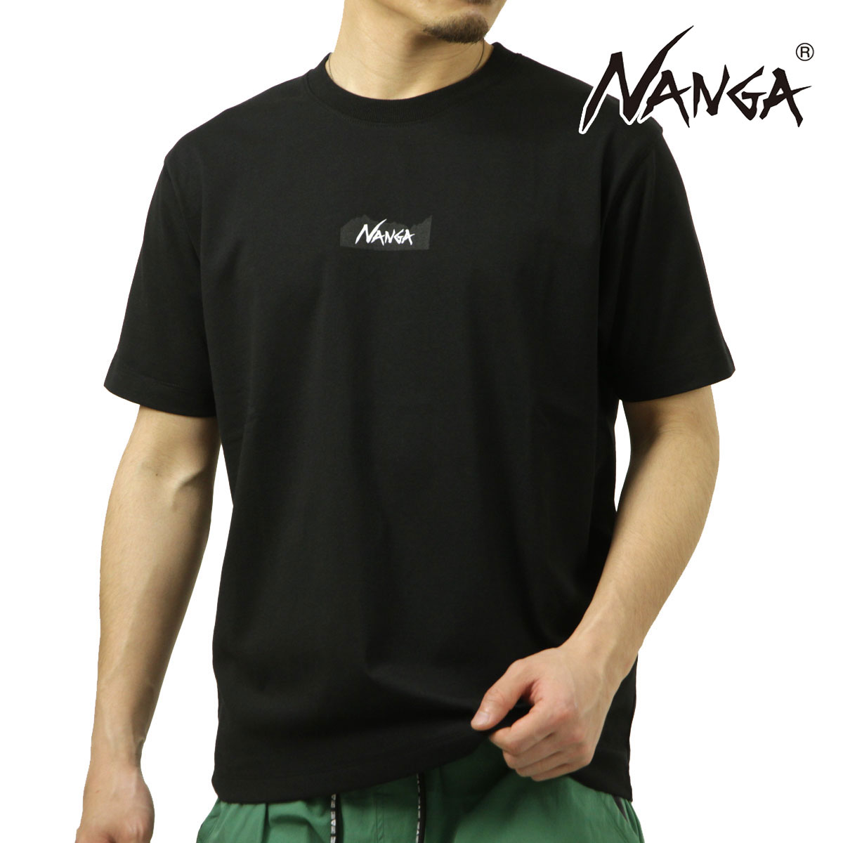 �ʥ� ��� ȾµT����� ��������Ź NANGA ���롼�ͥå� ���ݥ���� ���� ECO HYBRID MT LOGO TEE BLK NW2211-1G208 BLACK