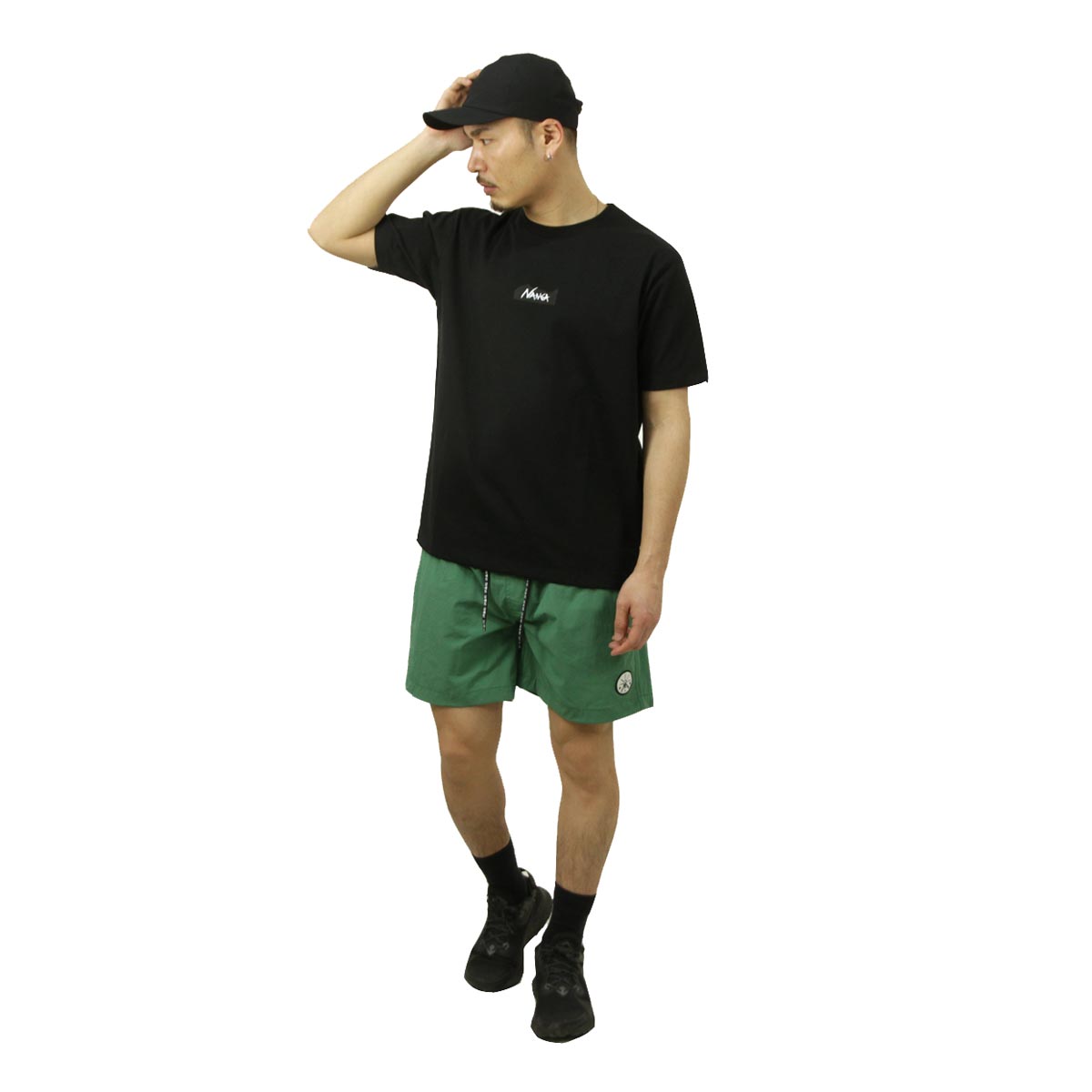 �ʥ� ��� ȾµT����� ��������Ź NANGA ���롼�ͥå� ���ݥ���� ���� ECO HYBRID MT LOGO TEE BLK NW2211-1G208 BLACK