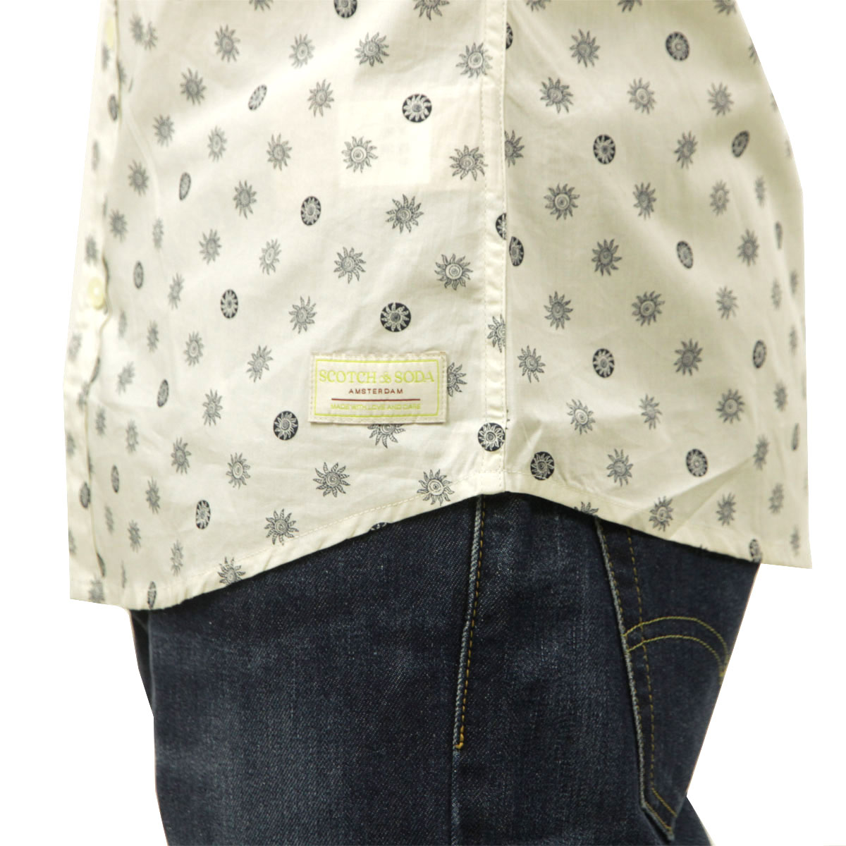 �����å�����ɥ����� ��� Ĺµ����� ��������Ź SCOTCH&SODA �ܥ�������� �ݥץ�󥷥�� MICROPRINT POPLIN SLIM FIT SHIRT FOULARD EGGNOG 183058 100 51415 09 A39B B1C C1D D6E E18F