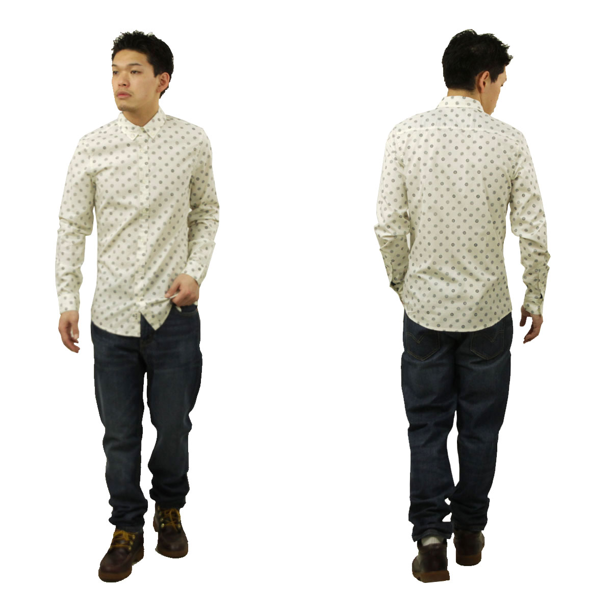 �����å�����ɥ����� ��� Ĺµ����� ��������Ź SCOTCH&SODA �ܥ�������� �ݥץ�󥷥�� MICROPRINT POPLIN SLIM FIT SHIRT FOULARD EGGNOG 183058 100 51415 09 A39B B1C C1D D6E E18F