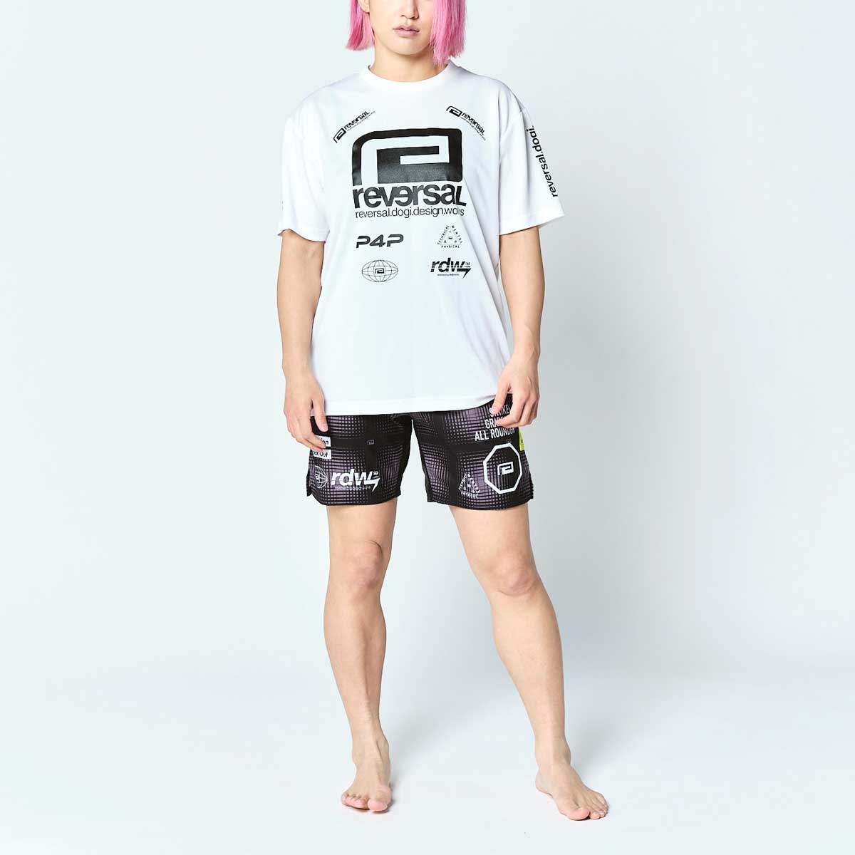 ��С����� ��� ȾµT����� ��������Ź REVERSAL ���롼�ͥå� ���� �ɥ饤T����� ALL STAR LOGO BIG MARK DRY TEE �� rv26aw054 WH WHITE A06B B1C C1D D1E E01F