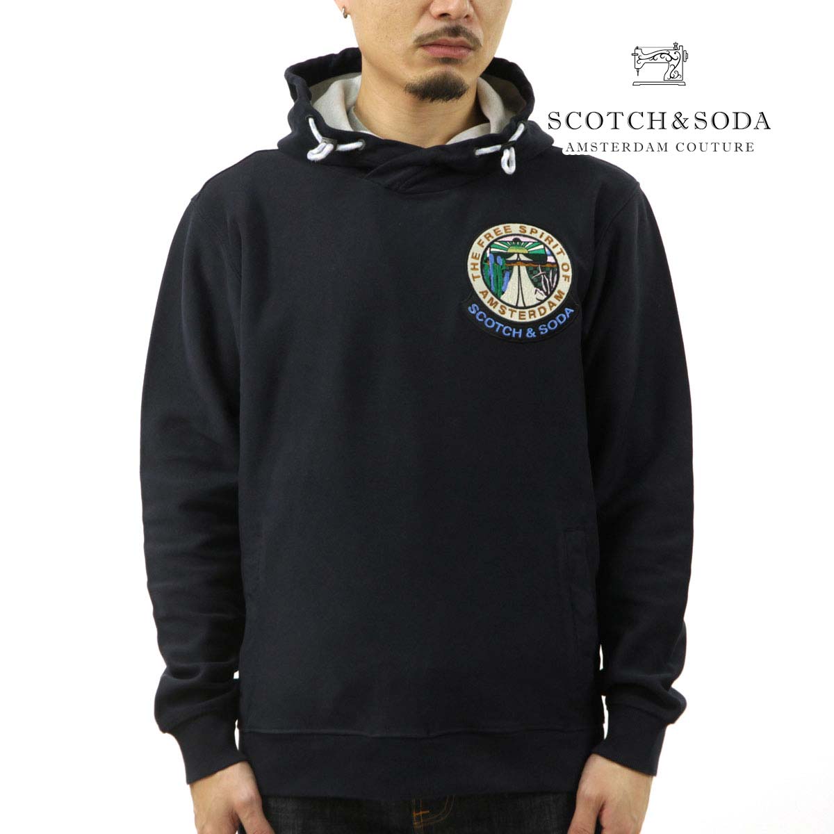 �����å�����ɥ����� ��� �ѡ����� ��������Ź SCOTCH��SODA �ץ륪���С� �ա��ǥ��� TWISTED-HOOD EMBROIDERED PARKER NAVY 165340 0004 53817 78