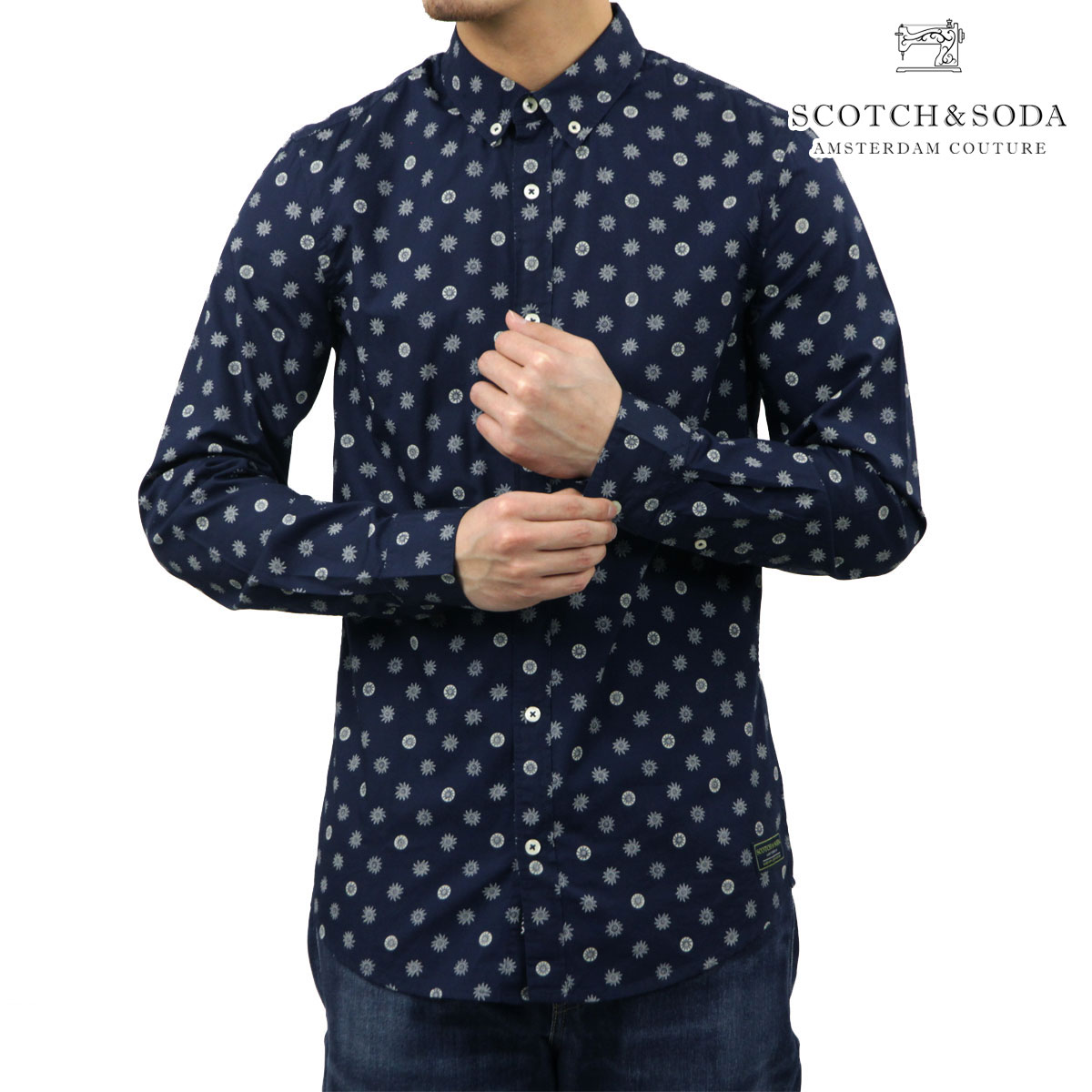 �����å�����ɥ����� ��� Ĺµ����� ��������Ź SCOTCH&SODA �ܥ�������� �ݥץ�󥷥�� MICROPRINT POPLIN SLIM FIT SHIRT FOULARD 183058 401 51415 79 A39B B1C C1D D6E E06F