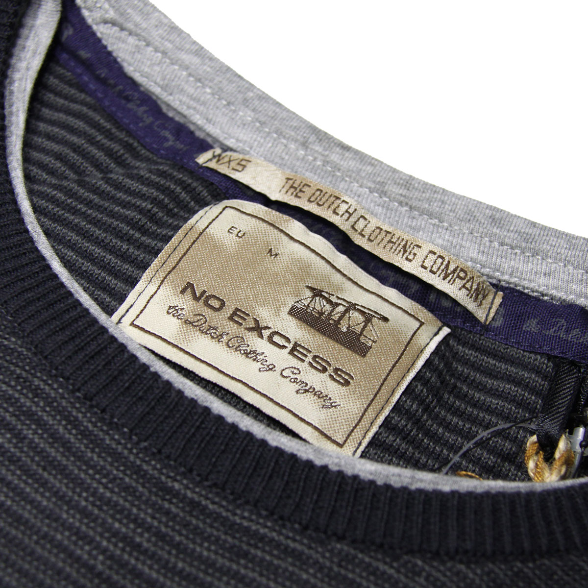 �Ρ��������� ����T ��� ��������Ź NO EXCESS ĹµT����� PULLOVER R-NECK STRIPES KNIT 230823 23 dk grey D15S25