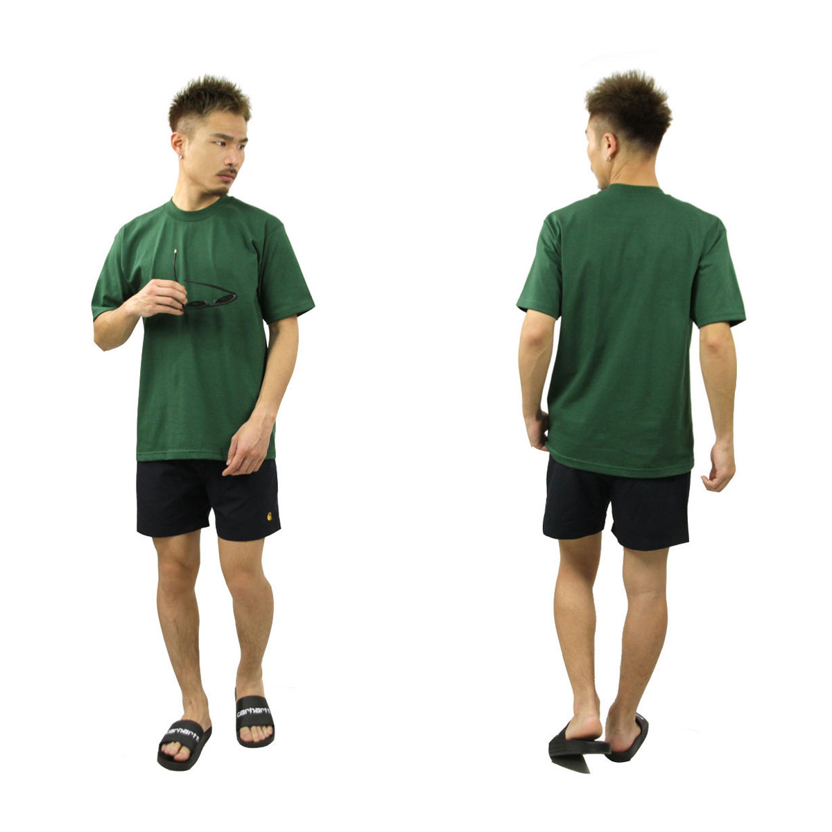 �ץ������ T����� ��� ������ PROCLUB ȾµT����� ���롼�ͥå�T����� HEAVY WEIGHT COTTON SHORT SLEEVE CREW NECK T-SHIRT FOREST GREEN #101  �礭�������� AB6B B1C C1D D1E E08F