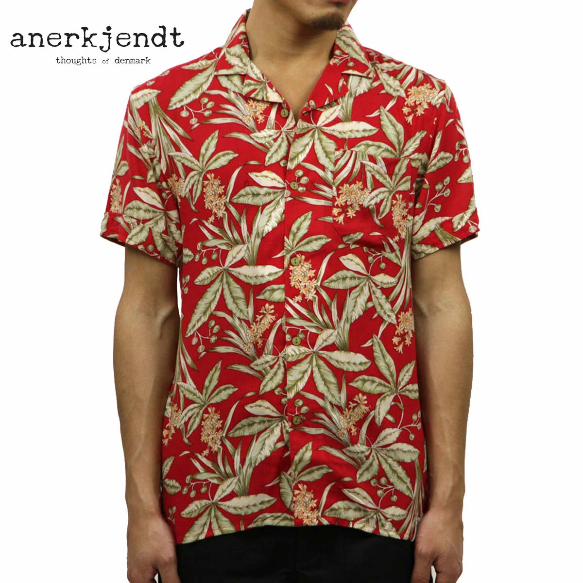 ���ʥ��å� ANERKJENDT ��������Ź ��� Ⱦµ���ߥ���� �����ץ󥫥顼����� SHORT SLEEVE OPEN COLLARED SHIRT EARTH RED 9219063 2008 A81B B1C C1D D6E E11F