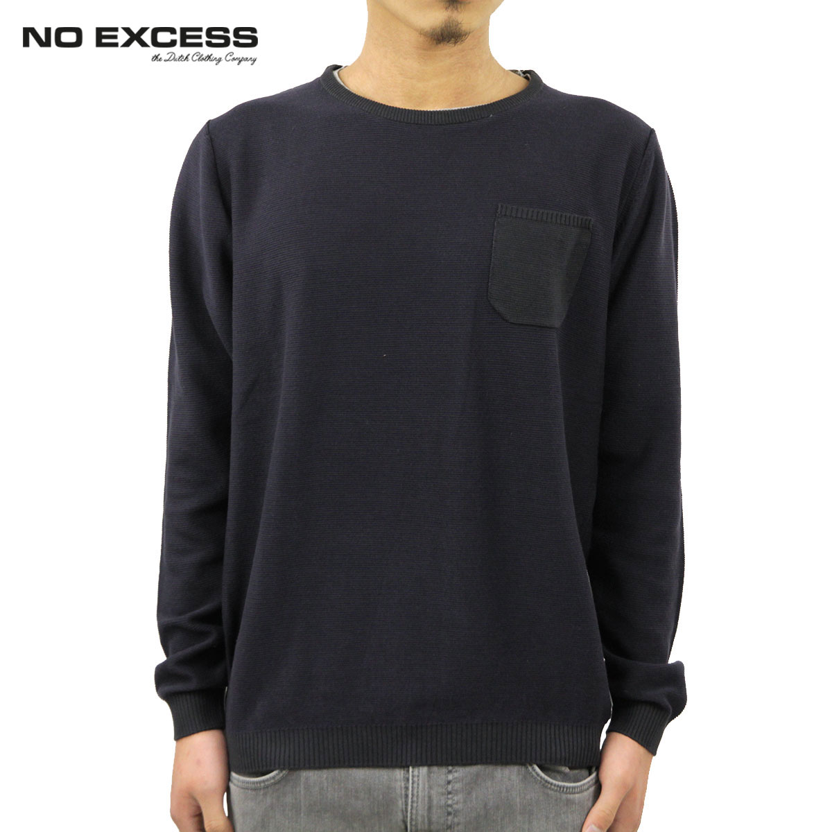 �Ρ��������� ����T ��� ��������Ź NO EXCESS ĹµT����� PULLOVER R-NECK STRIPES KNIT 230823 3
