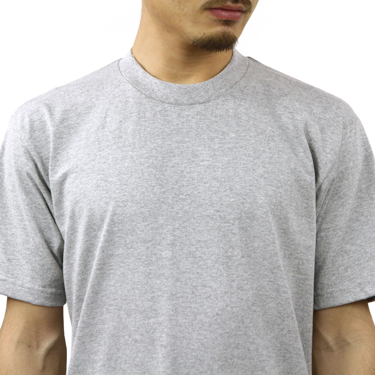 ץ T   PROCLUB ȾµT 롼ͥåT HEAVY WEIGHT COTTON SHORT SLEEVE CREW NECK T-SHIRT HEATHER GREY #101  礭 AB6B B1C C1D D1E E02F