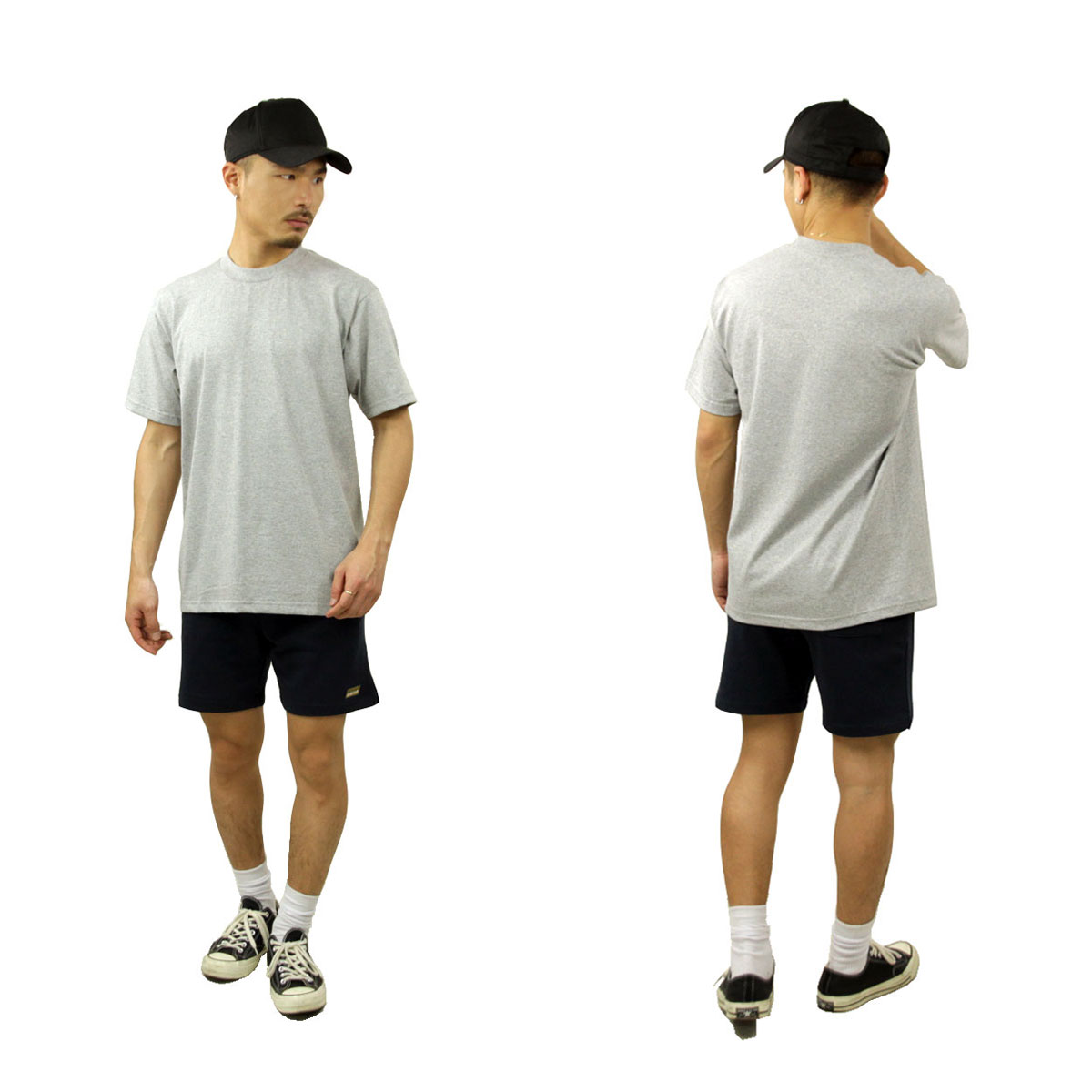 ץ T   PROCLUB ȾµT 롼ͥåT HEAVY WEIGHT COTTON SHORT SLEEVE CREW NECK T-SHIRT HEATHER GREY #101  礭 AB6B B1C C1D D1E E02F