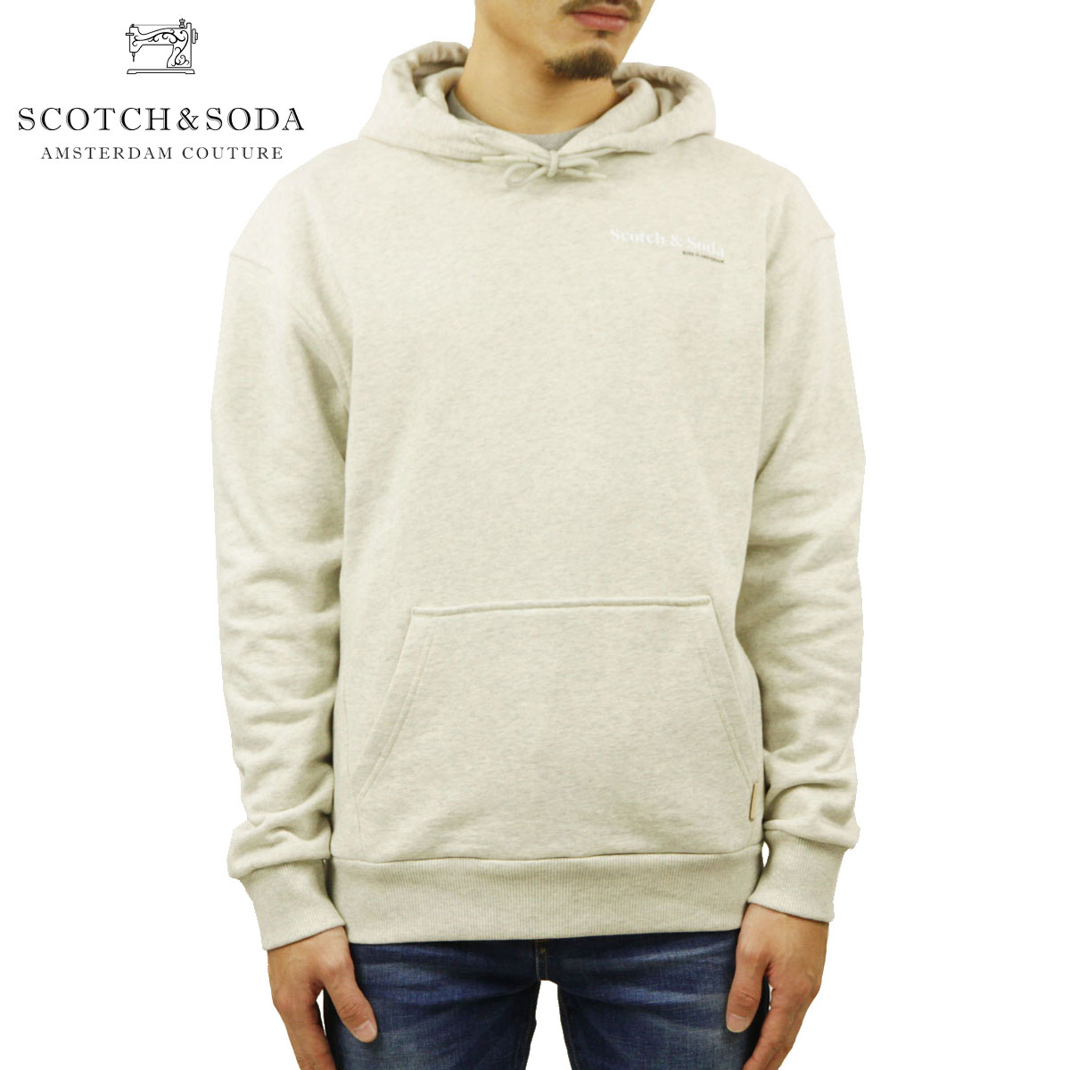 åɥ ѡ  Ź SCOTCHSODA ץ륪Сѡ åեå RELAXED-FIT FELPA HOODIE GREY MELANGE 163941 606 43850 03 A39B B1C C1D D5E E02F